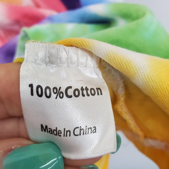 Mens Unisex XXL Rainbow Tie-Dye Spiral T-Shirt 100% Cotton Short Sleeve Festival - Picture 5 of 12